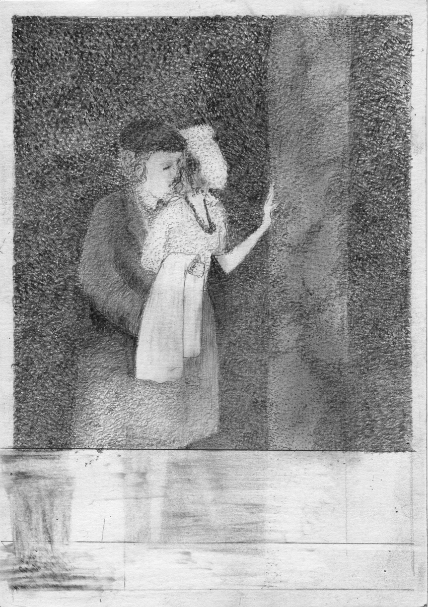 Kissing Pencil Drawing