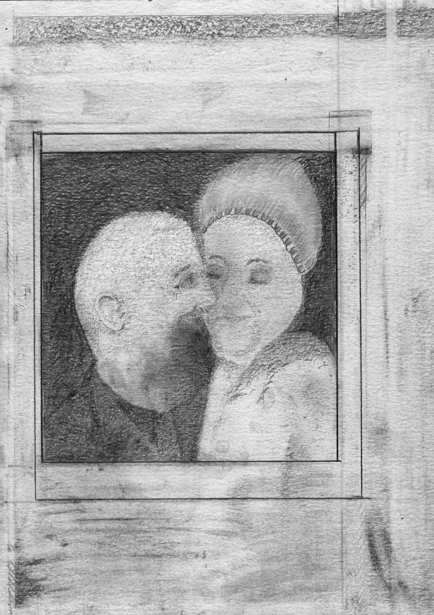 Kissing Pencil Drawing