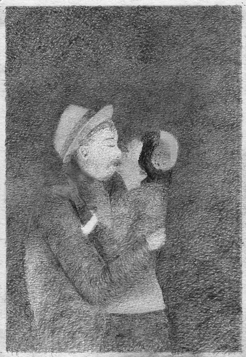 Kissing Pencil Drawing