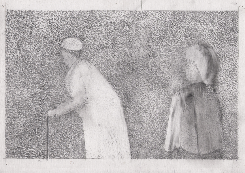 City Walking - Pencil Drawing