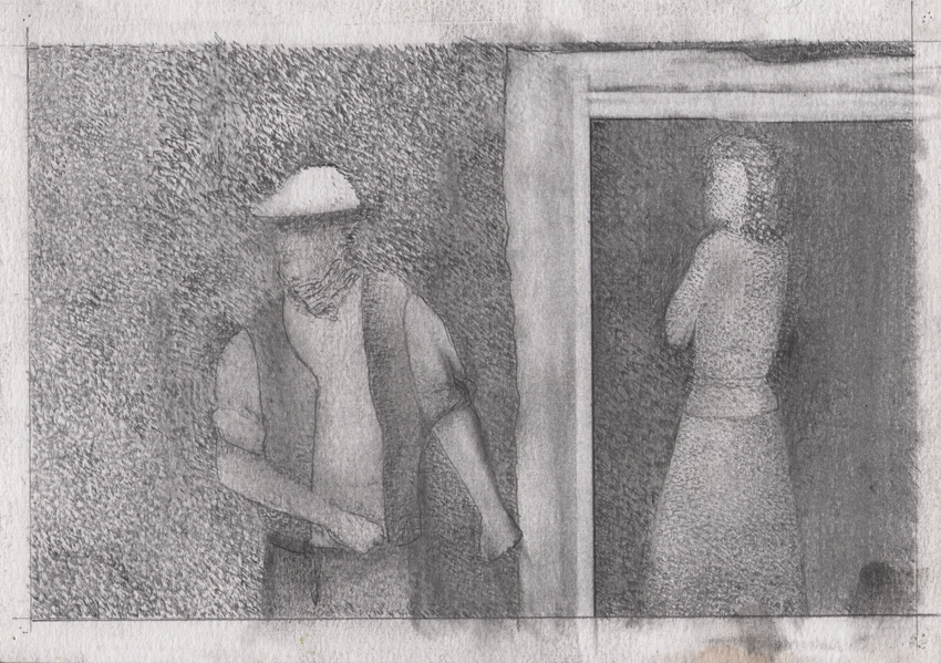 City Walking - Pencil Drawing