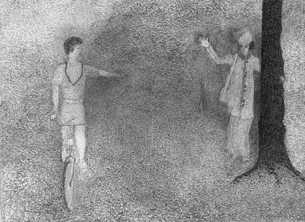 Robert Medley penci with bicycle 6