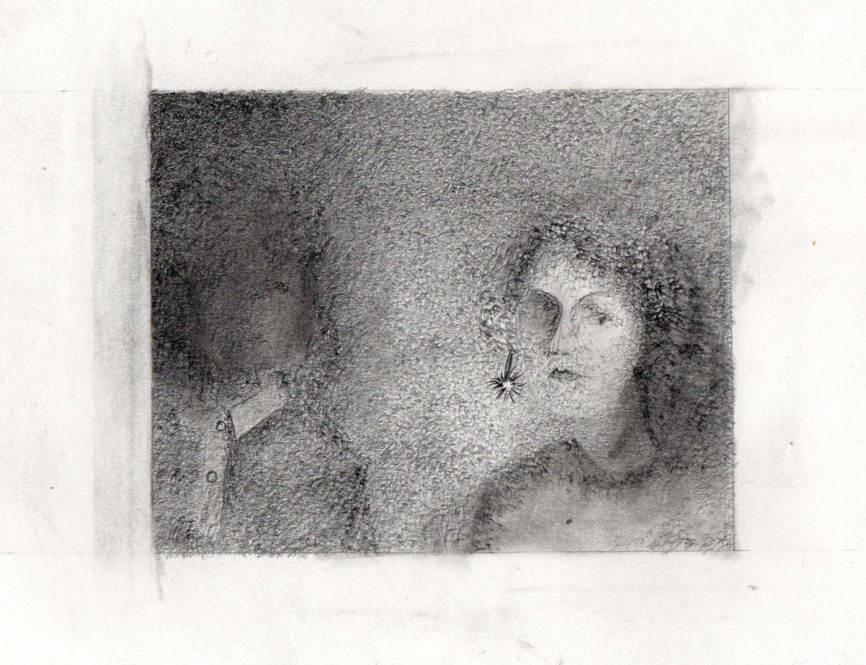 Women illustration in pencil