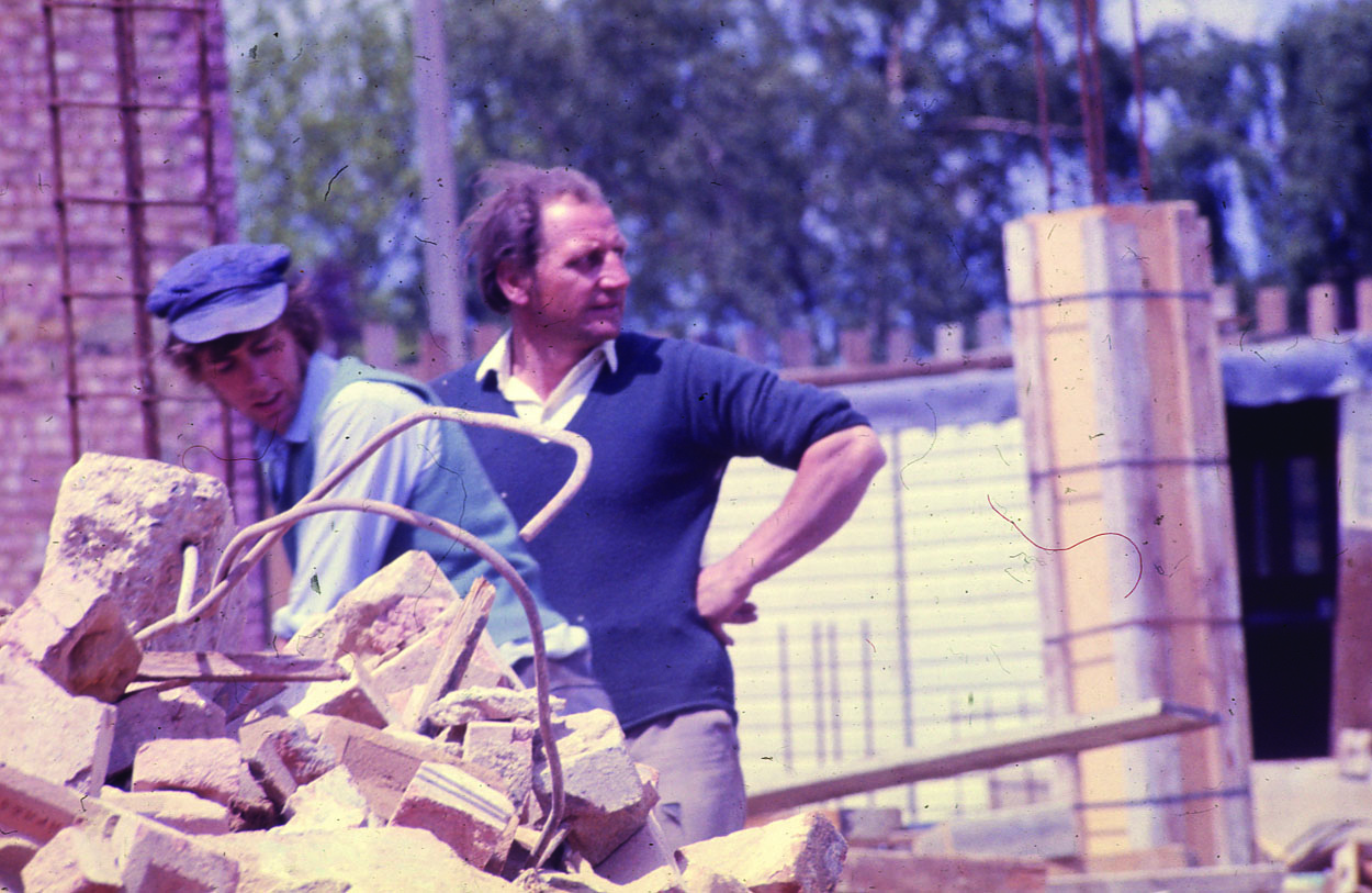 Builders working on site