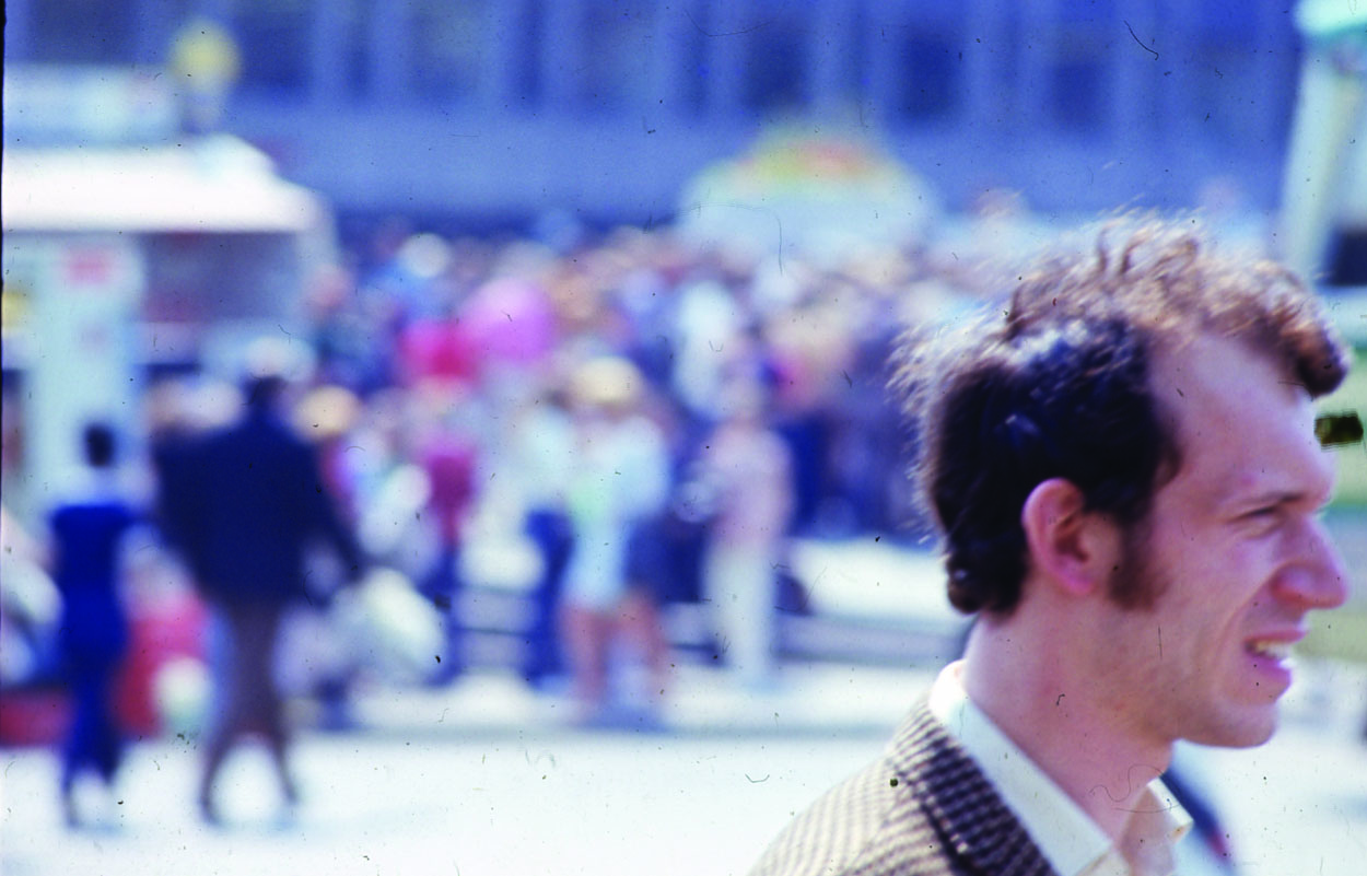 Man walking out of shot near th Tower of London