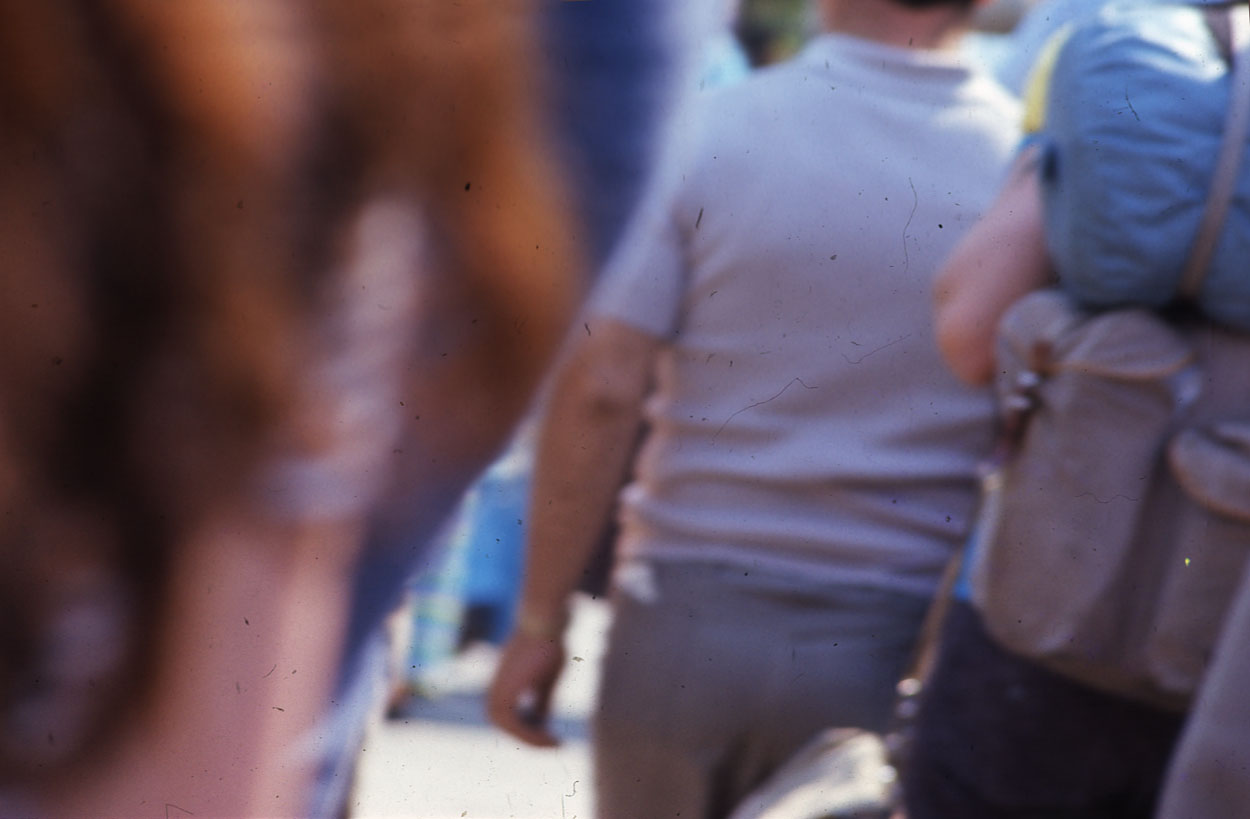 Tilted pedestrian photo.