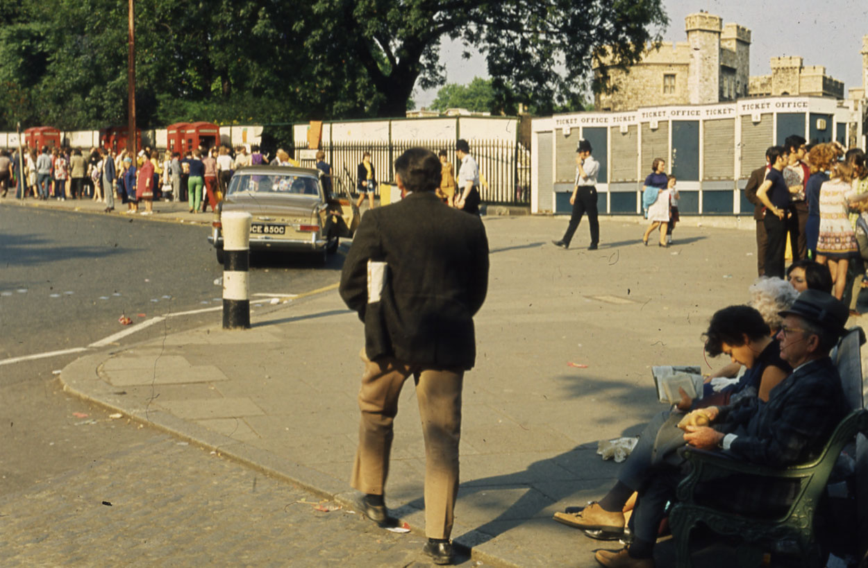 Old photo by the Tower of London.